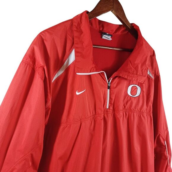 Nike Oregon Ducks XXL Storm Fit Red Windbreaker 1/4 Zip Pullover Jacket Athletic - Picture 4 of 11